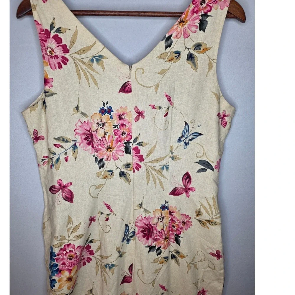 Ultra Dress New York Floral Butterfly Sheath Women Size 12‎ Beige Wedding guest - Picture 4 of 9